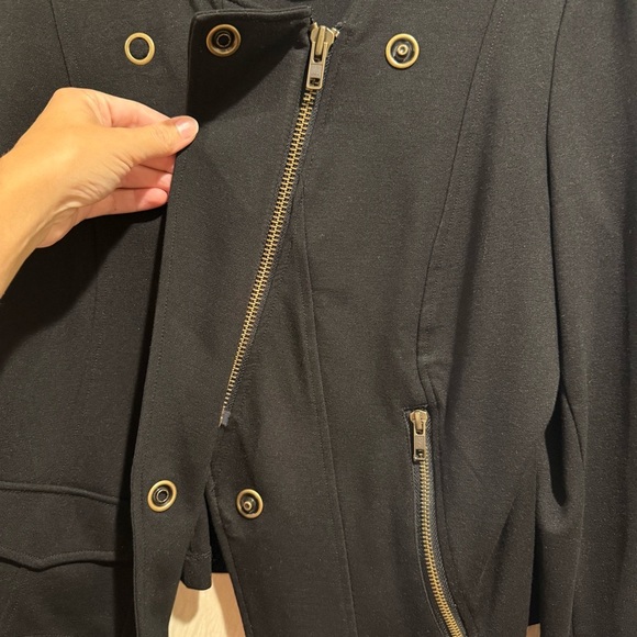 CAbi Black Asymmetrical Blazer, Button and Zipper Detail- L - Picture 2 of 5